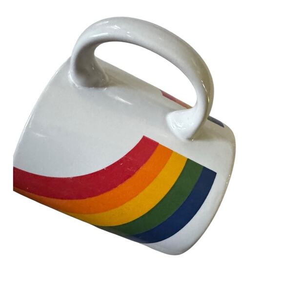VTG 1980's Rainbow Pride Coffee Mug Retro FTDA Collectible LGBTQ Ally READ - Picture 4 of 8